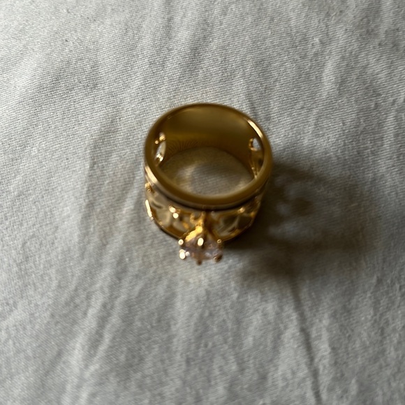 Gold Plated Plumeria Ring - Picture 1 of 2